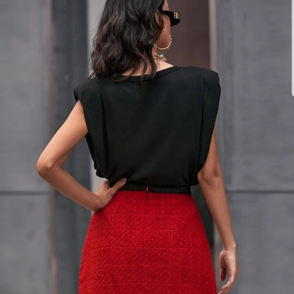 Red Tweed Skirt - Picture 3 of 8